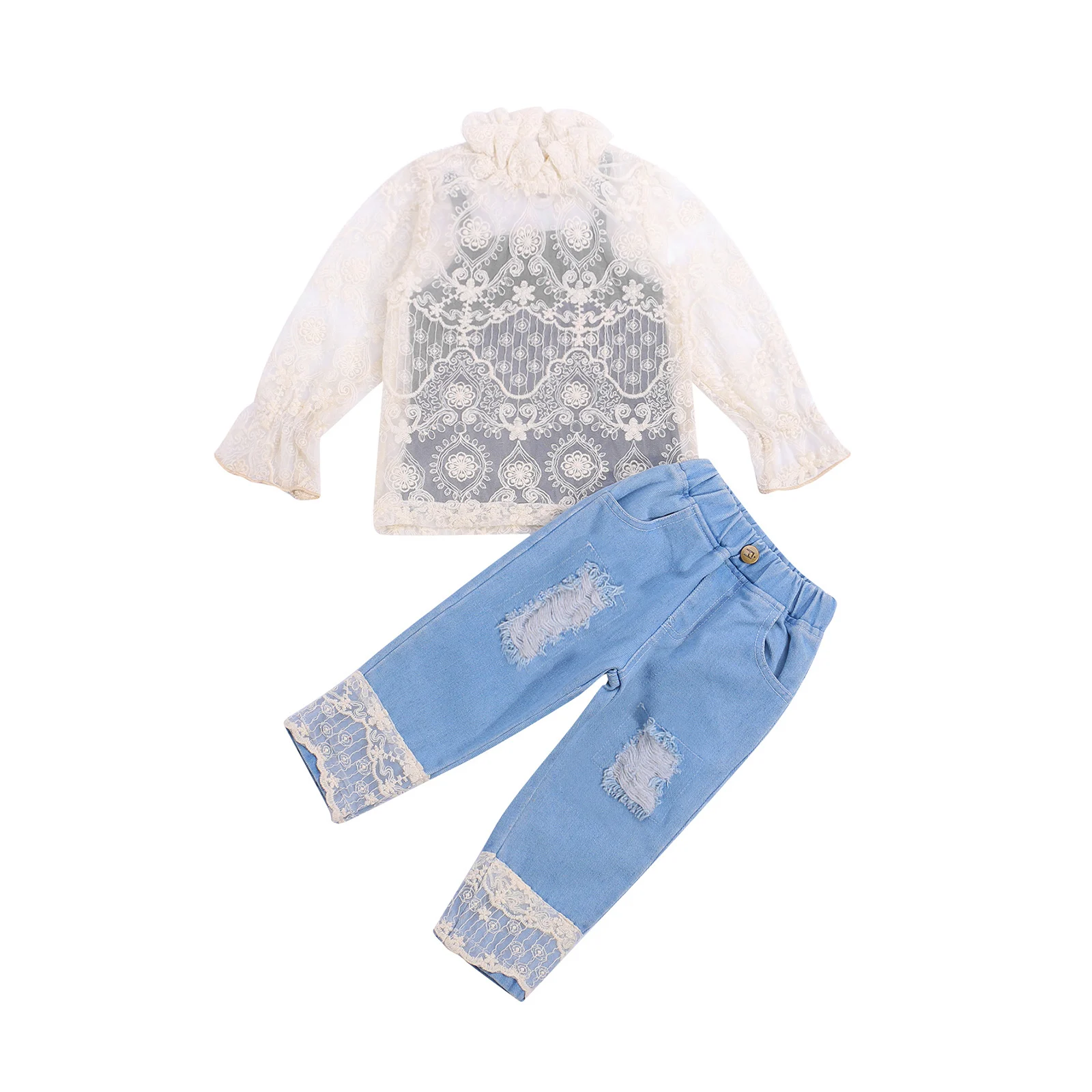 

3 шт., детская джинсовая рубашка без рукавов, с длинным рукавом