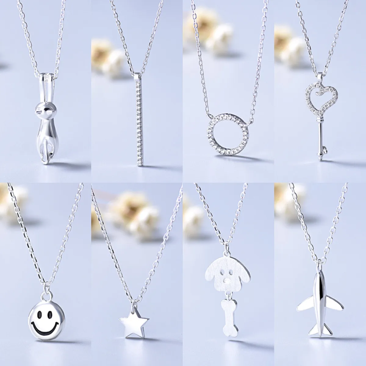 S925 Sterling Silver Necklace Female New Ins Design Sense Of Fairy Simple Diamond Pendant Light Luxury Niche Clavicle Chain Gift