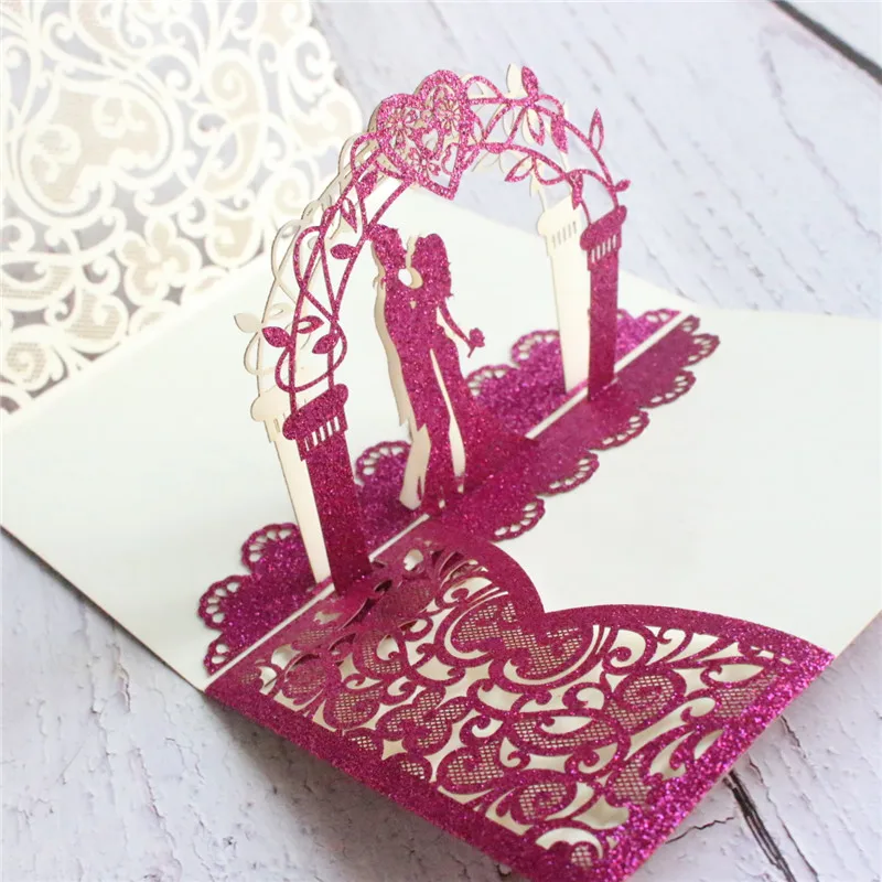 Блестящие золотые стерео приглашения сельские свадебные открытки для душа