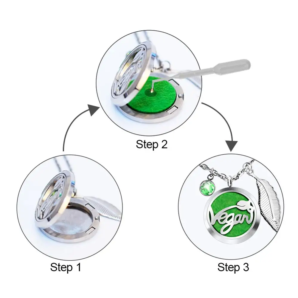 SOITIS 12 видов стилей коробка Арома духи кулон с камнем рождения листовые украшения