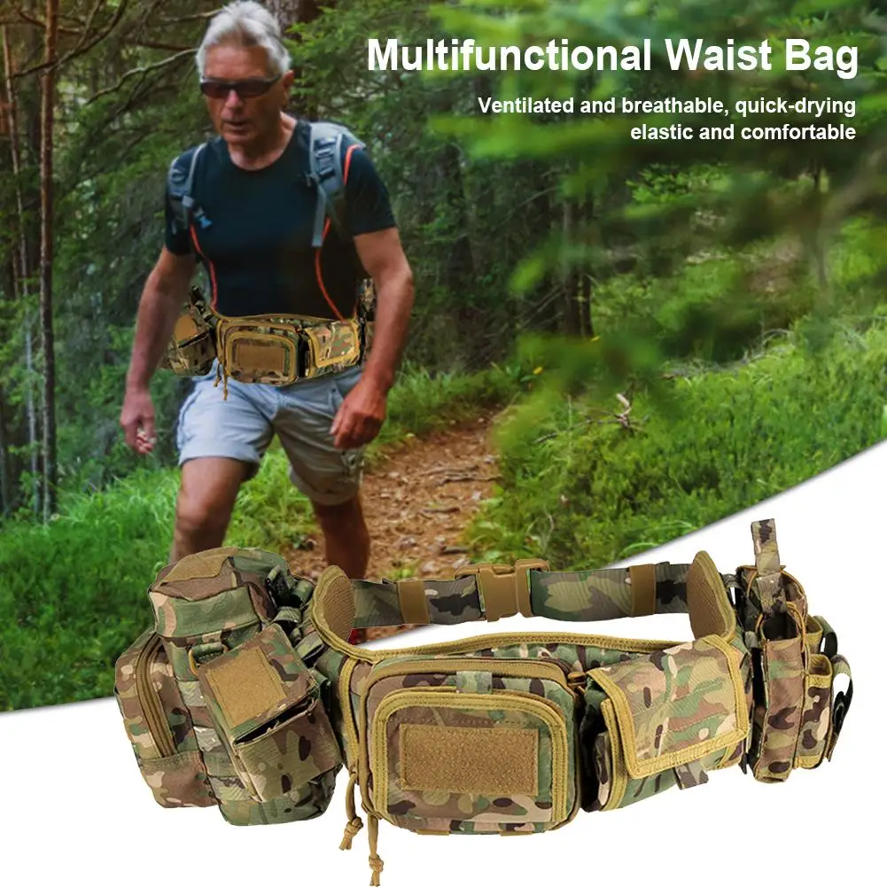 

Casual Men Waist Pack Waist Bag Multifunctional Breathable Travel Package for Hiking Camping Military Camo Pouch Waist bags