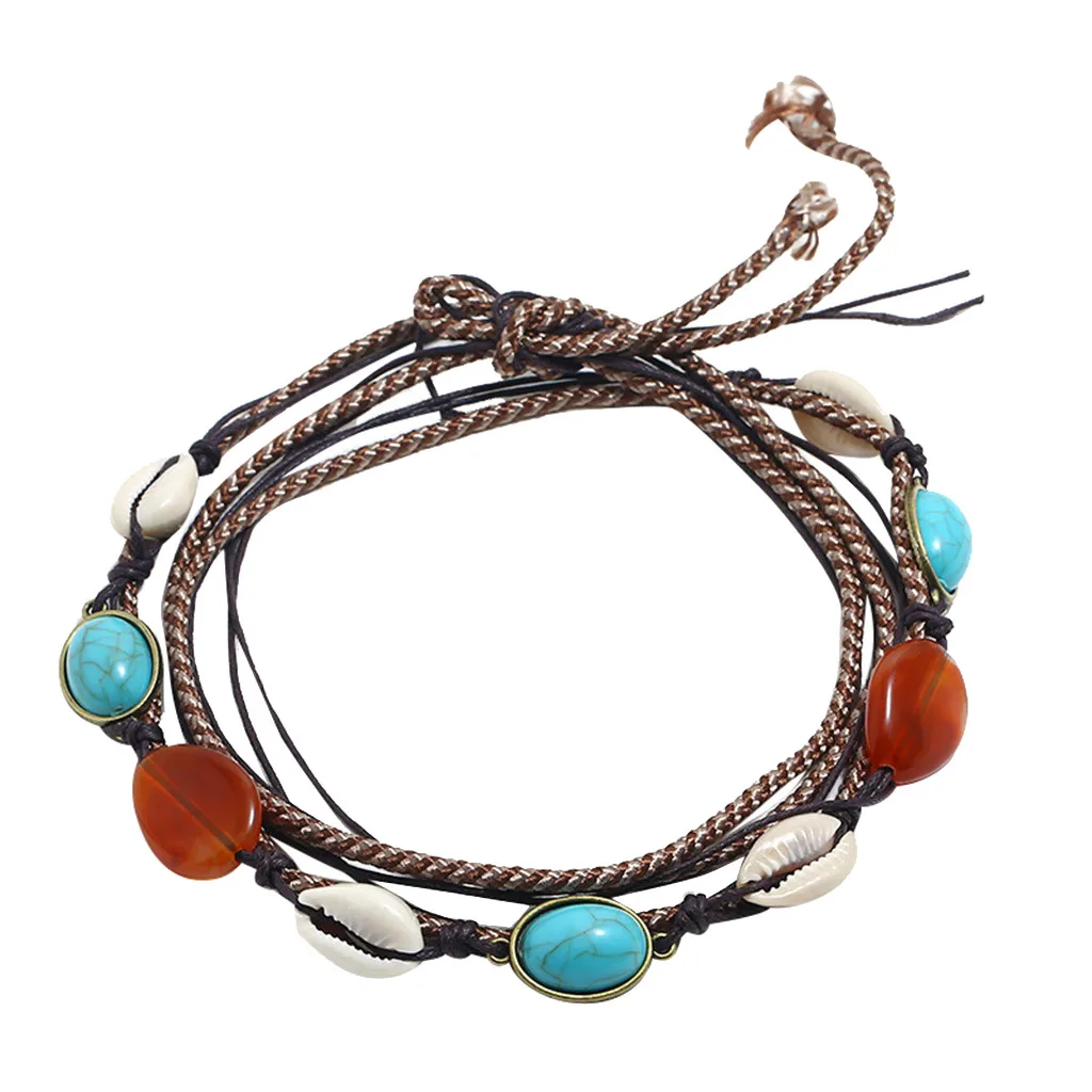 Богемное Гавайское море оболочки зеленый Beaded ISES бисерное ожерелье s ключица