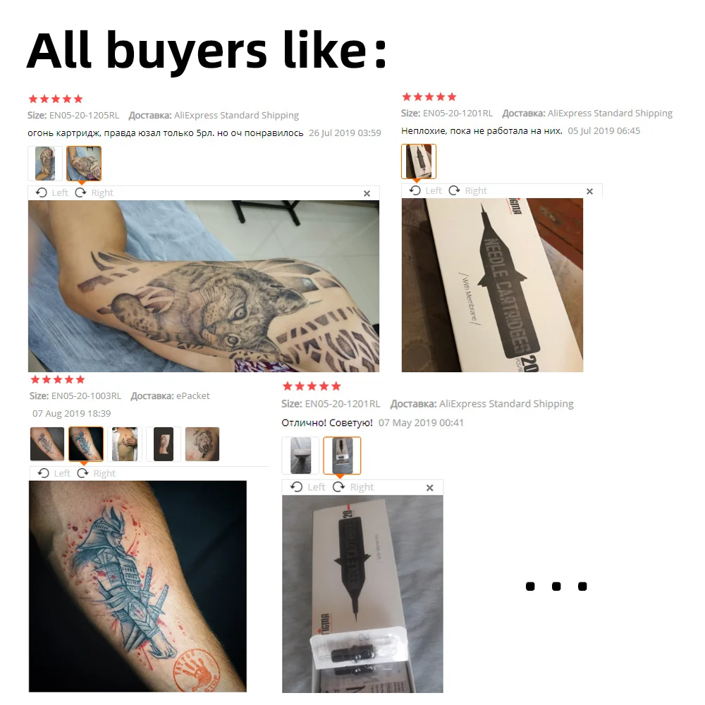 Картридж с иглами для татуировок круглой формы № 10 (игла 0 30 мм) 20 шт.|Иглы тату| |