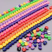 9 10mm colorful handmade lightning heart polymer clay loose spacer beads for diy jewelry making necklace bracelet finding
