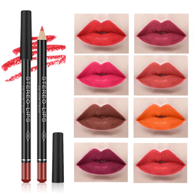 

12pcs/lot Lip Pencils Matte Lipliner Waterproof Smooth Colorful Natural Lipstick Pen Long Lasting Pigments Lip Makeup Cosmetic