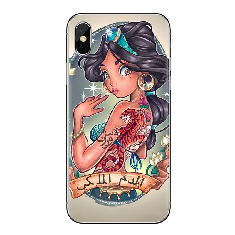 Татуированная принцесса Алиса Ариэль Жасмин Чехлы для huawei Honor 7X V10 6C V9 6A играть 9