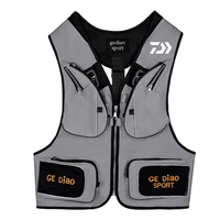 men outdoor fishing vest detachable riding multiple pockets breathable grid mesh comfortable wear resisting jackets