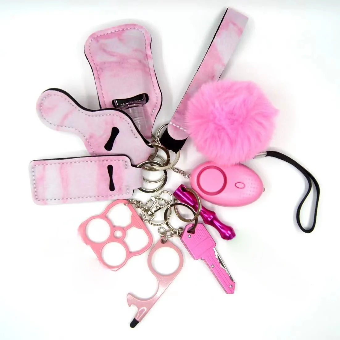 Комплект женских ключей для личной защиты кольцо-брелок с громким криком