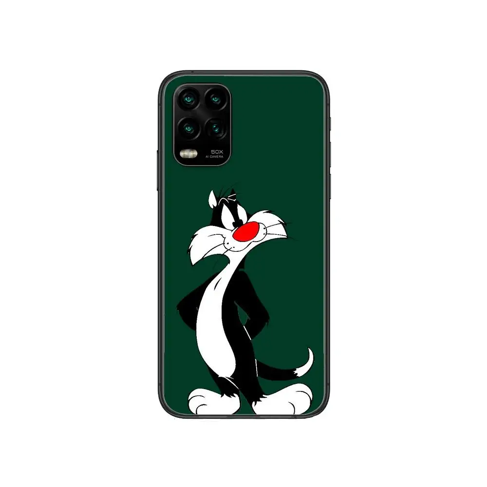 

sylvester the cat Cartoon cartoon Phone Case For XiaoMi Redmi Note 10 9S 8 7 6 5 A Pro T Y1 Anime Black Cover Silicone Back Pre