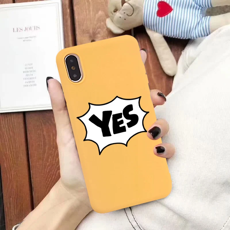 GYKZ чехол для телефона с рисунком кота и губ iPhone XS MAX X XR 7 8 6 6s Plus Yes No Art Line Мягкая