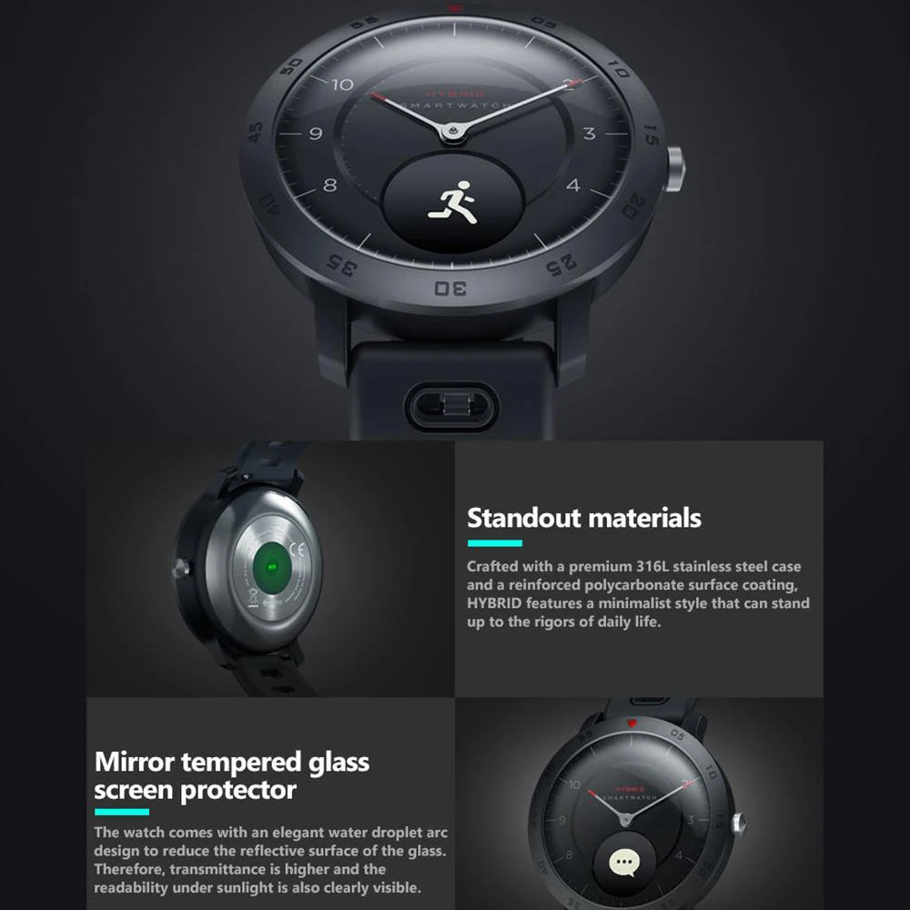 Zeblaze Hybrid 2 водонепроницаемые Смарт-часы монитор кровяного давления сердечного