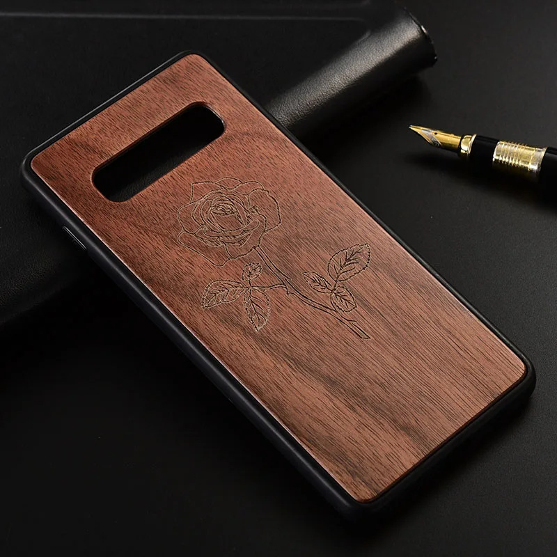 Чехол для samsung Galaxy S10 Plus тонкая деревянная задняя крышка ТПУ чехол на бампер для samsung S10 телефонные чехлы