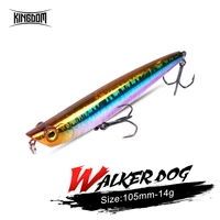 kingdom new walkerdog fishing lure 105mm 14g topwater pencil lure noise wobbler for pike artificial bait trolling fishing tackle