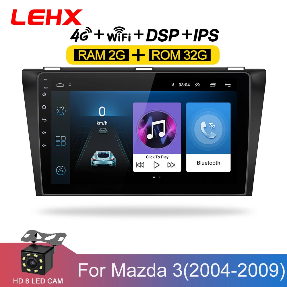 Автомобильный DVD gps android 8,1 автомобильный Радио стерео 2G 32G карта четырехъядерный 2 din Автомобильный мультимедийный плеер для Mazda 3 2004-2013 maxx axel