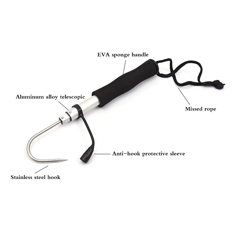 60/90/120 см морской Телескопический рыболовный Гафель Алюминий сплав рыболовли