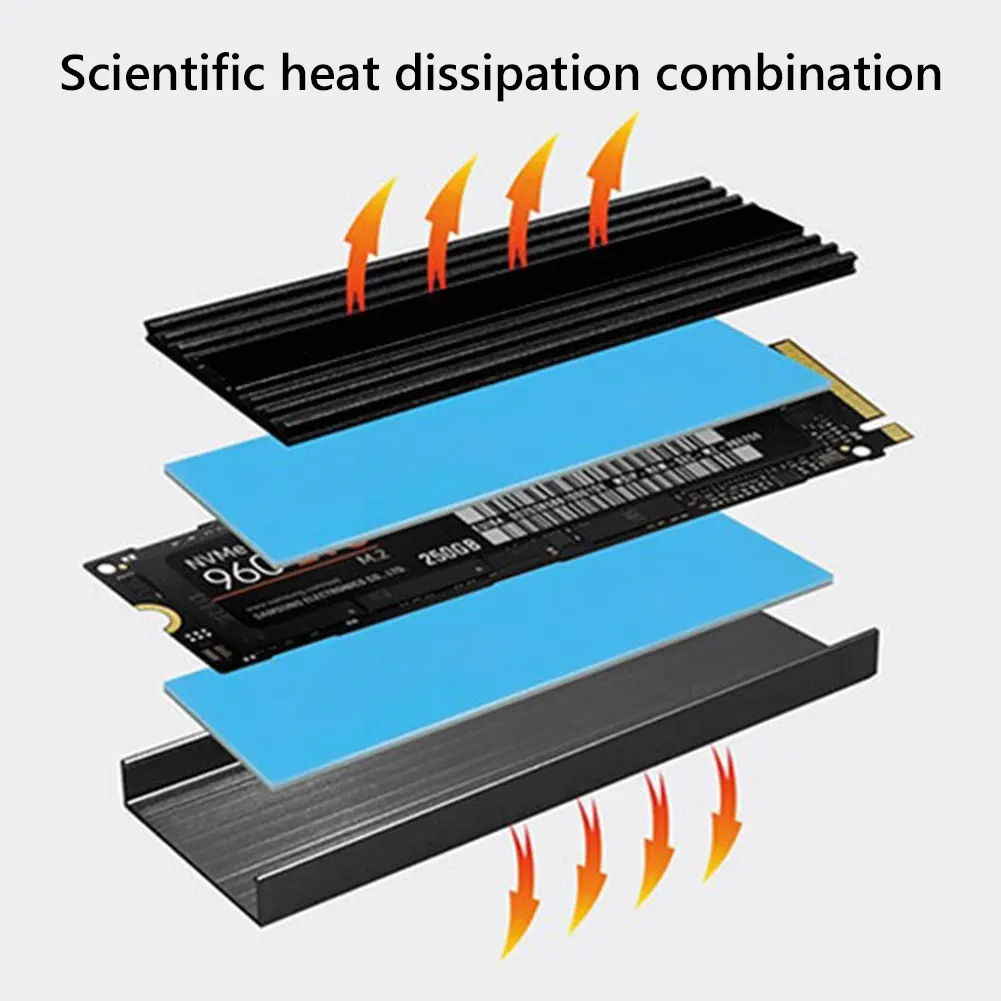 M.2 SSD Heat Sink M2 2280 Solid State Hard Disk Aluminum Radiator Thermal Cooling Pads Power IC Chip Cooler Radiat | Компьютеры и офис