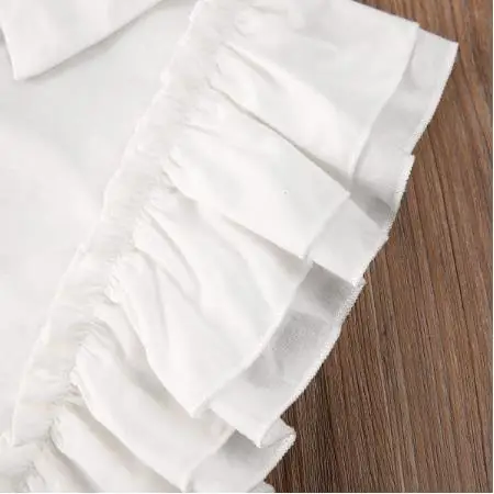 Комплекты одежды для маленьких девочек однобортный Топ без рукавов с оборками +