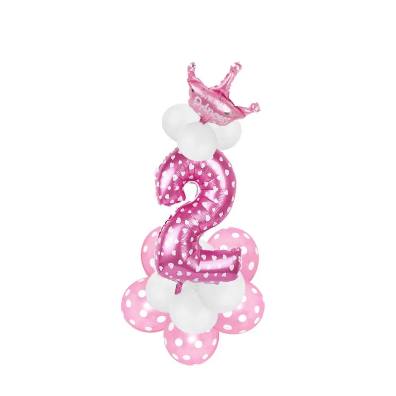 Близнецы 1st 2nd 3th номер фольги шары цифровой баллон гелия baby shower украшения день
