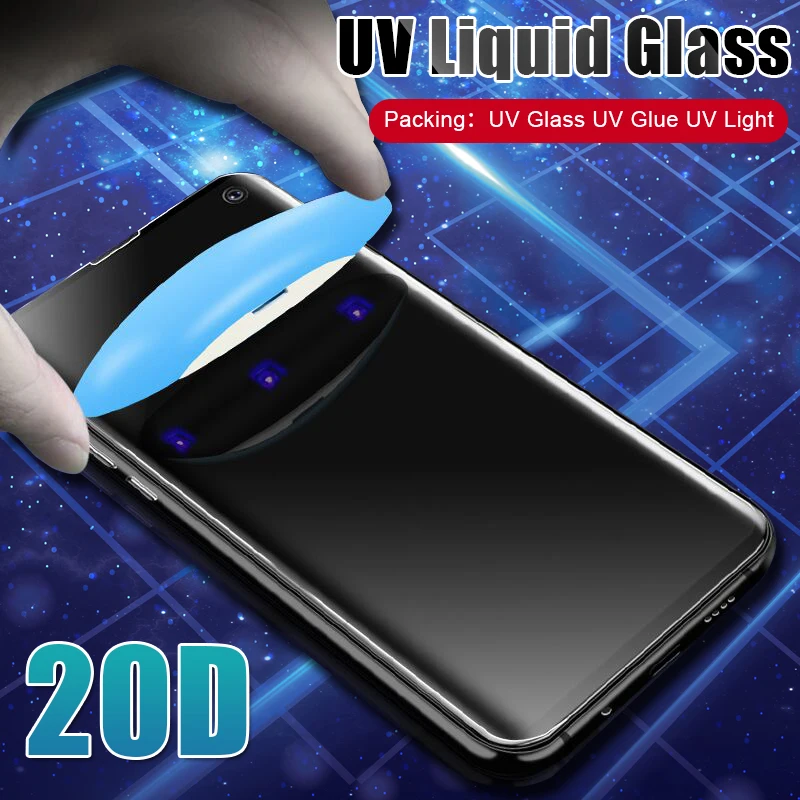 100D UV защитная пленка из закаленного стекла для Samsung Galaxy S20 S10 плюс S8 S9 5G защитное