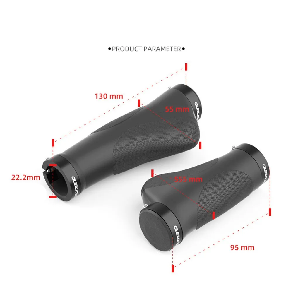 

1 Pair Bicycle Handlebar Grips TPR Rubber Grips With End Cap Lock End Plugs For Twisting Shifter Mountain Bike 22.2mm Bar Parts