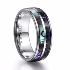 8 мм Модные мужские кольца ушка кольцо из углеродного волокна для мужчин Titanium стали Свадебные обручальные кольца юбилей ювелирные изделия
