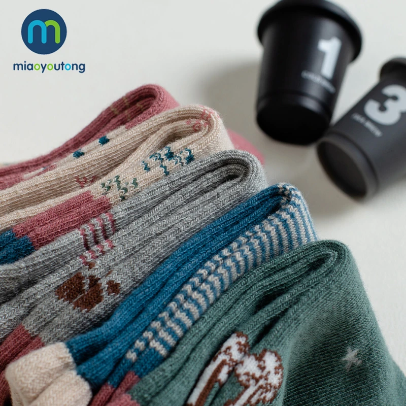 Детские носки, 5 пар жаккардовые Hi Bear гриб No.19 комфортные утеплённые высокое Качественный хлопок детские носки для маленькой девочки гольфы для мальчиков и новорожденных; сезон осень-зима Miaoyoutong