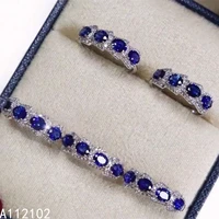 kjjeaxcmy fine jewelry 925 sterling silver inlaid natural sapphire ring noble girls ring support test