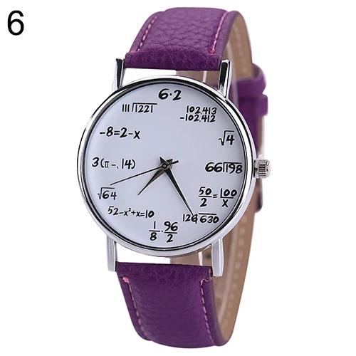 

Women's Men's Fashion Math Equation Dial Faux Leather Quartz Wrist Watch