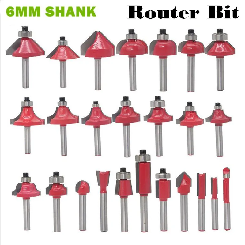 Фреза по дереву с хвостовиком 6 мм фреза прямая триммер очистка утапливание