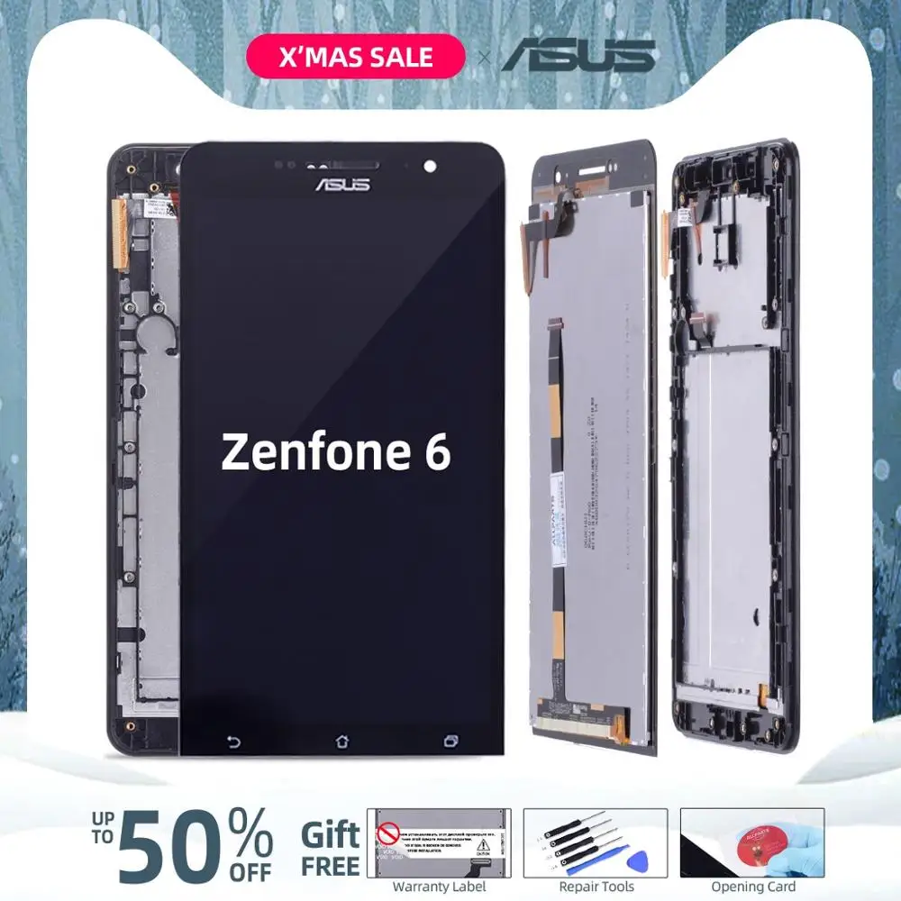Дисплей для ASUS Zenfone 6 A 600CG A600CG A601CG LCD в сборе с тачскрином на рамке черный