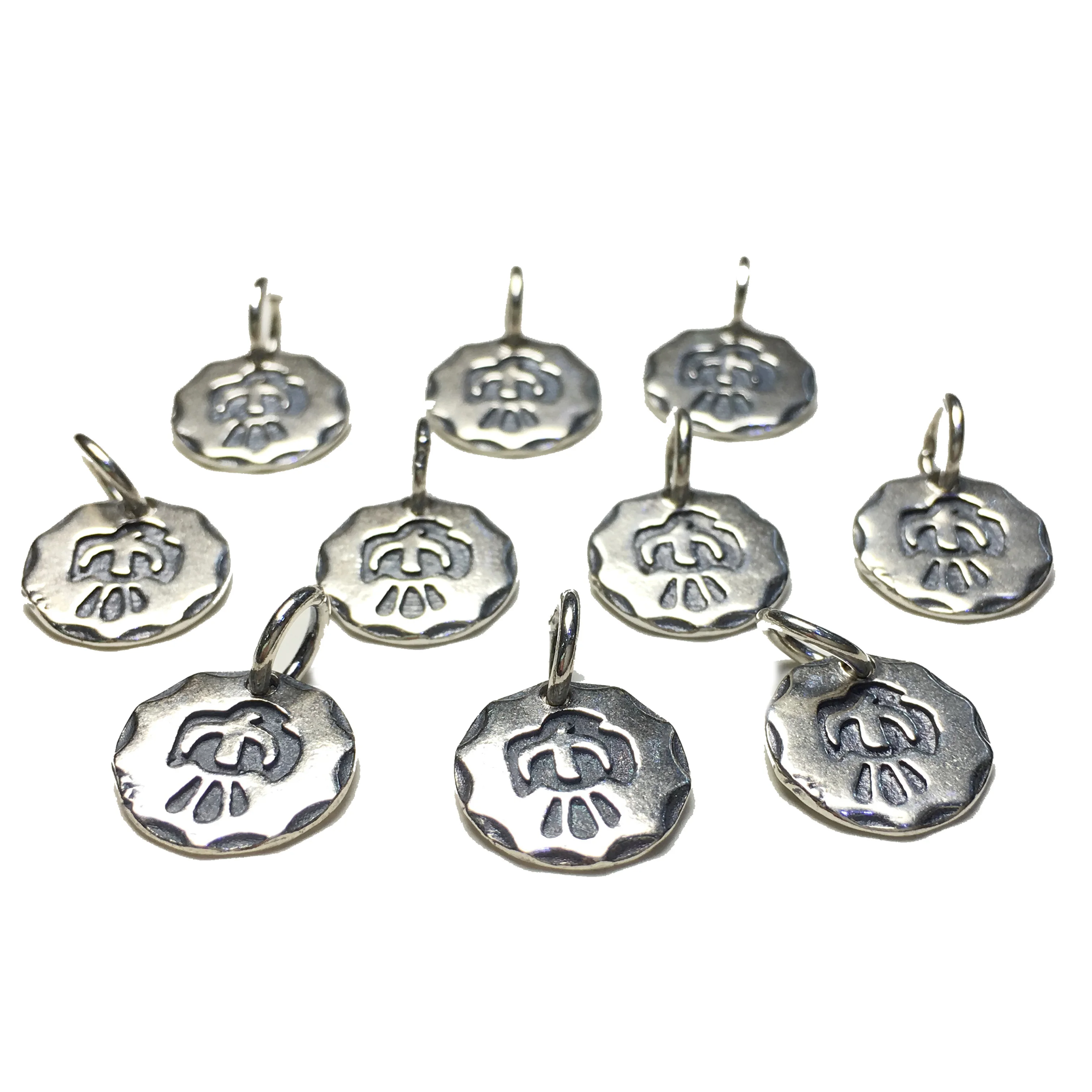 

12x12mm Hot Sale 925 Sterling Silver 10pcs Coin Charms Pendant for Women Fashion Jewelry Making Necklace Bracelet Earring DIY