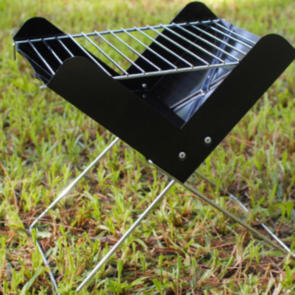 BBQ Grill Folding Stainless Steel Portable Small Barbecue Tool Outdoor Camping Charcoal Furnace Grills Accessories | Дом и сад