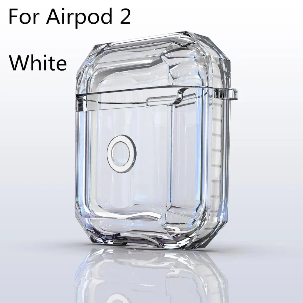 white for 2 Мягкий прозрачный чехол для наушников Apple Air Pods, беспроводные наушники, защитный чехол, аксессуары для наушников, чехол для Airpod 1 2 - Цвет: white for 2