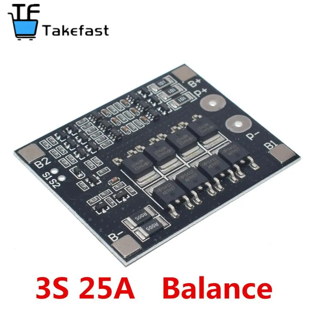 3S 25A Li-ion 18650 BMS PCM Battery Protection Board With Balance For li-ion Lipo Cell Pack Module | Электронные компоненты и