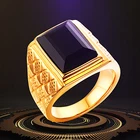 Мужская большая черная вывеска золотого цвета кольцо из цинкового сплава мужские этнические ювелирные изделия аксессуары