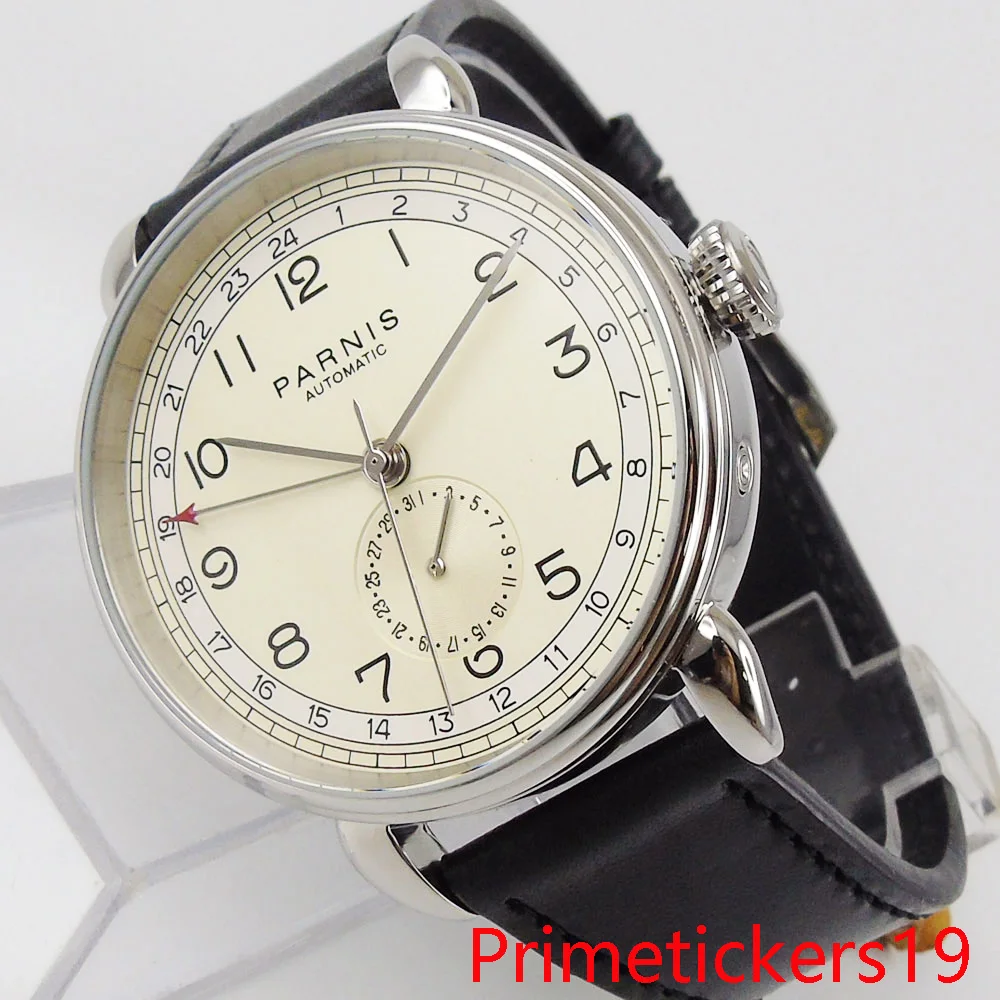 Для отдыха 42 мм бежевый циферблат GMT индикатор Даты автоматические мужские часы