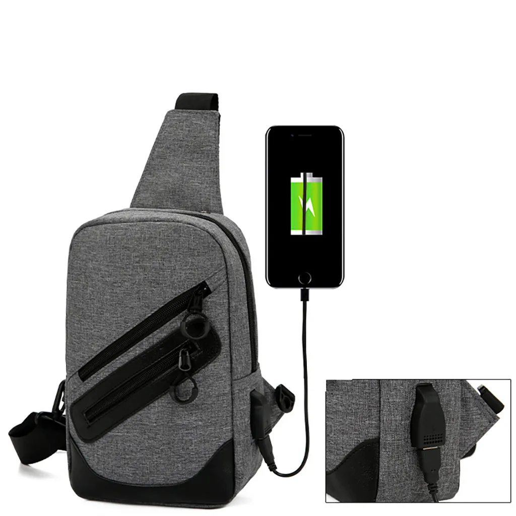 MAIOUMY мужская мода повседневная спортивная нагрудная сумка USB зарядка через плечо сумка-мессенджер мужская сумка в ручную дропшиппинг Sept 04