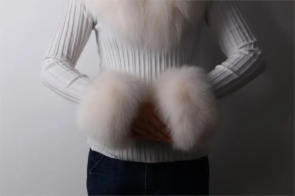 ZDFURS* высококачественные манжеты из лисьего меха горячая Распродажа наручных грелок из натурального Лисьего меха манжета для рук теплые женские браслеты браслет из натурального меха перчатки