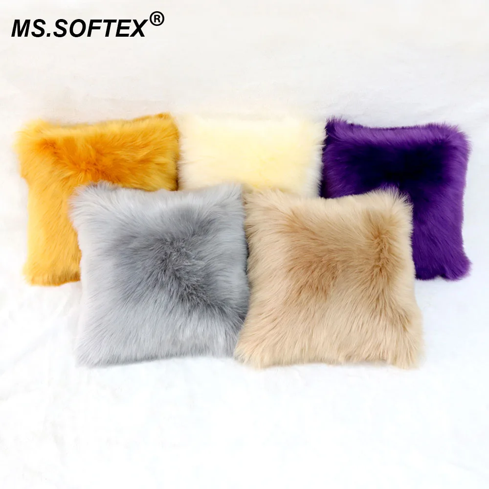 Плюшевая меховая наволочка для подушки Искусственная овчина моющаяся украшение