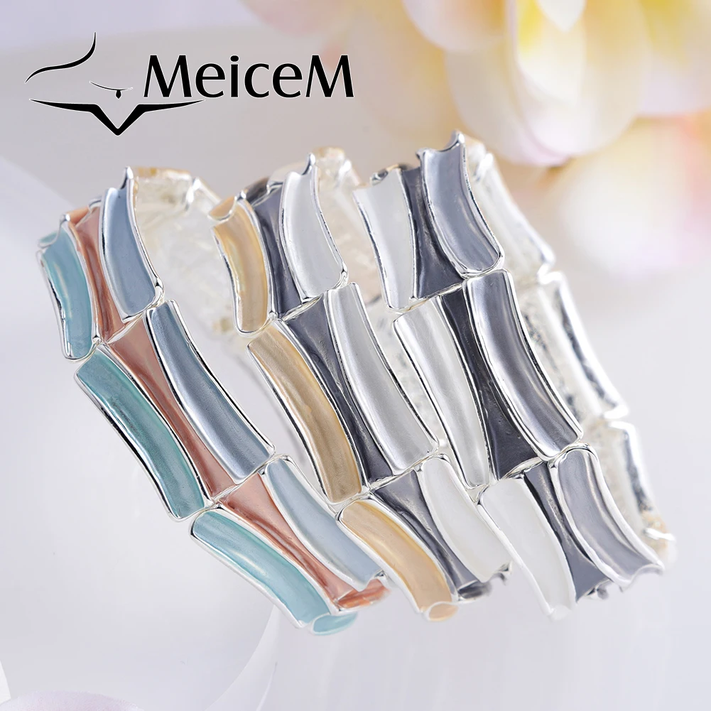 

Meicem Enamel Irregularity Bangles New Design Alloy Adjustable Bracelets Bangle Geometric Bracelet for Women Girls Trendy