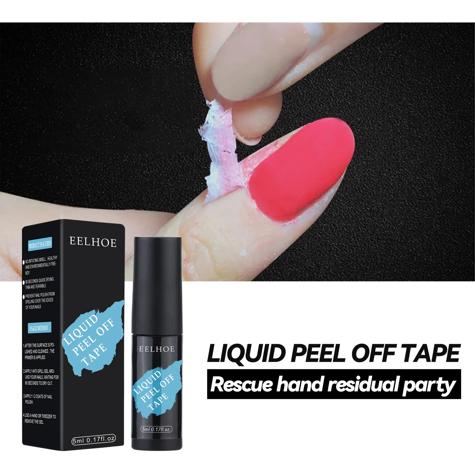 

5ml Nail Polish Liquid Peel Off Tape Protect Glue Varnish Anti-spill Fast Dry Skin Care Nail Gel Anti Overflow Glue