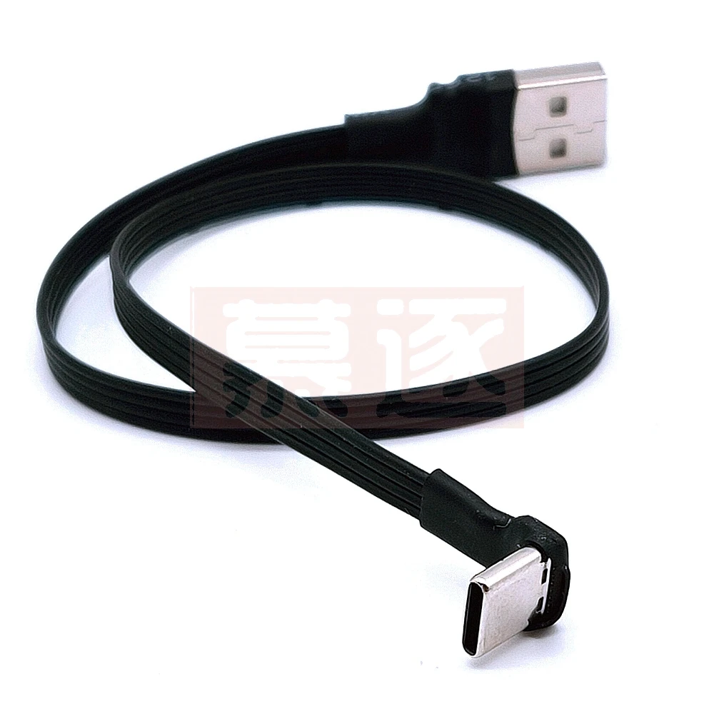 5 см-1 м плоский USB-коленчатый к type-C штекерному кабелю для зарядки и передачи