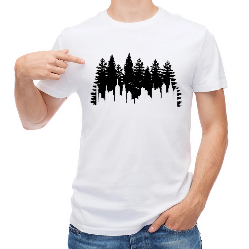 

TEEHUB Short Sleeve Summer Men T-shirt Fashion Urban Forest Printed T Shirt O-Neck Tops Cool Tees