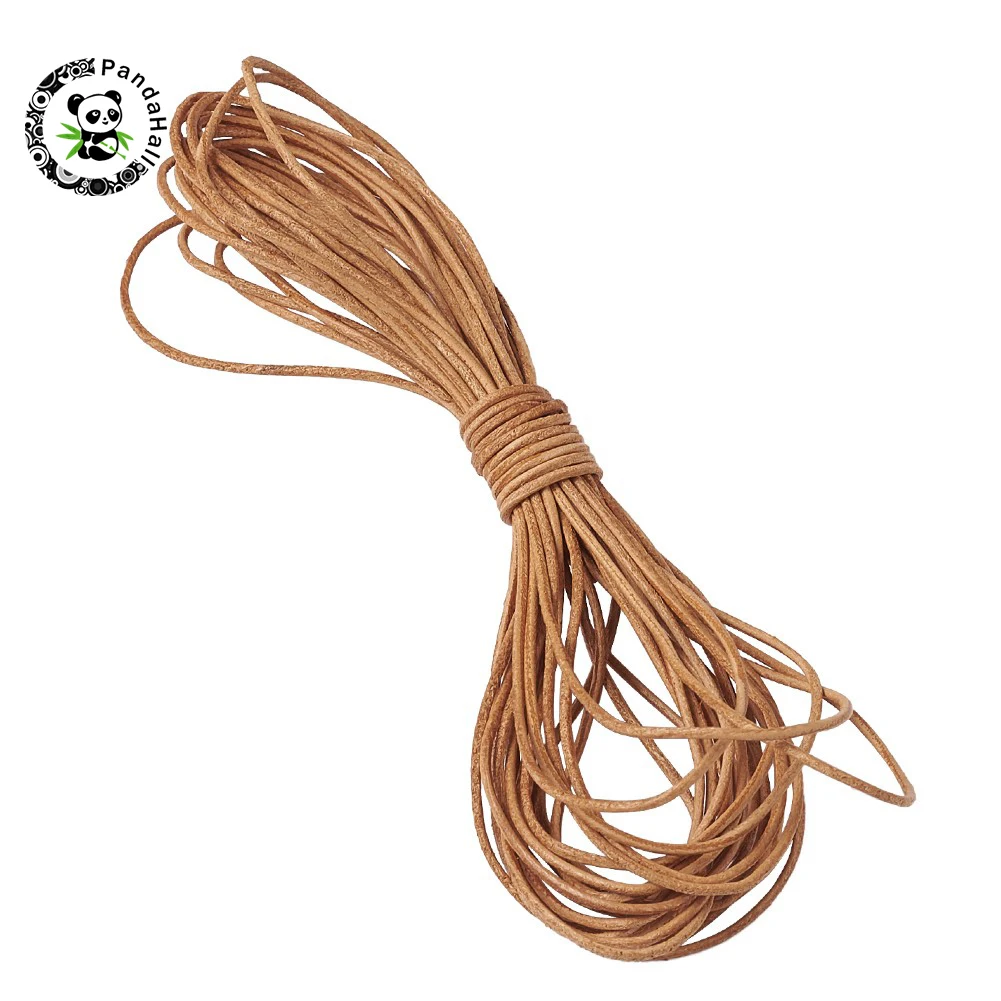 

5m 1/1.5/2./3mm Cowhide Leather Cord Round Chocolate Necklace Rope Bead DIY Jewelry Making for Bracelet