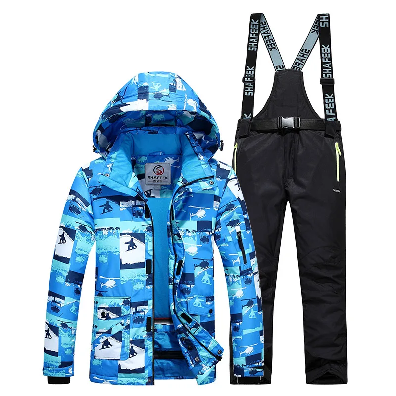 Лыжный костюм для мужчин зимний теплый ветрозащитный водонепроницаемый Спорт на
