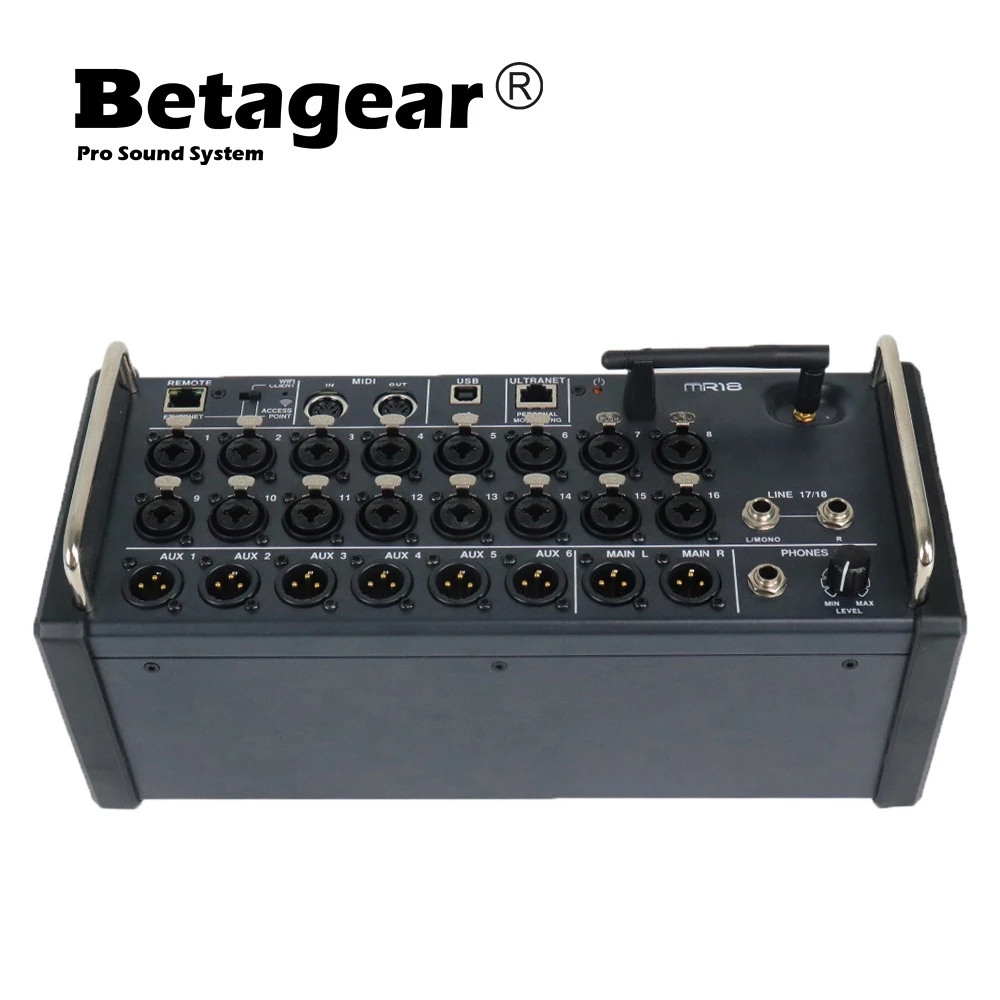 Betagear 18 каналов Mr18 миксер аудио Dj оборудование микшерный пульт Studio Wi Fi Usb Цифровой