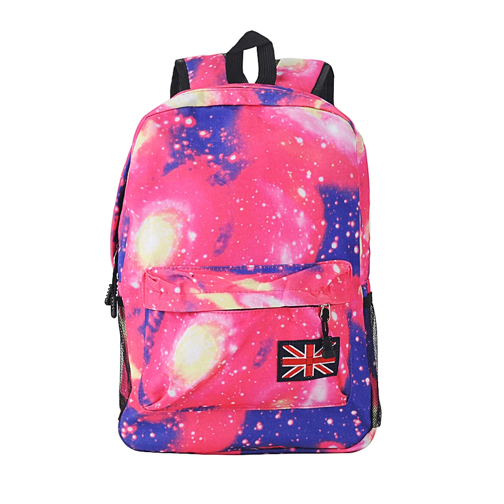 

Students Zipper Closure Adjustable Strap Wear Resistant Polyester Fashion Outdoor Travel Large Capacity Starry Sky Backpack
