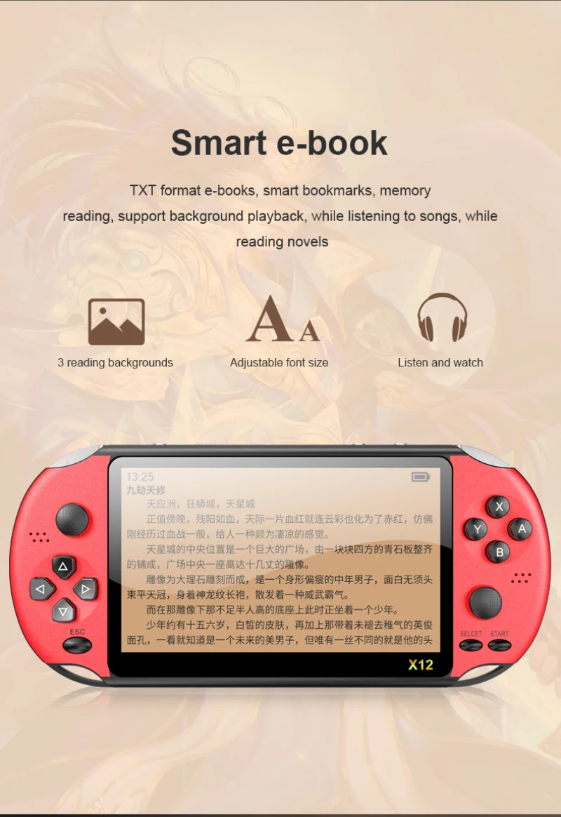X12 5 1 дюймовый портативный Ретро игровой видеоплеер игровые консоли с двойным