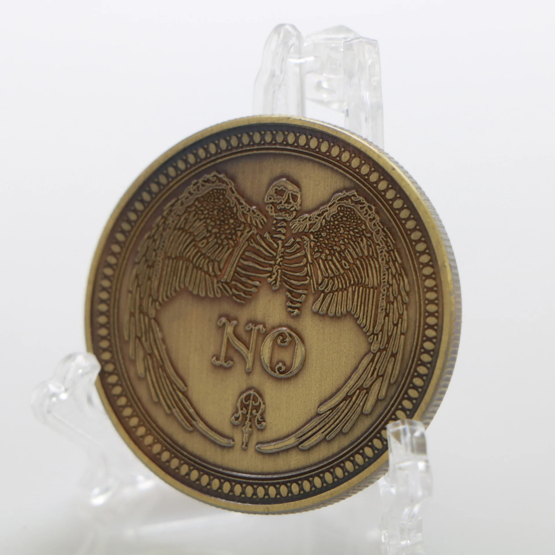 

American Three-dimensional Relief Yes Green Bronze Commemorative Coin Sun Moon Angel Skeleton No Decision Good and Evil Coin