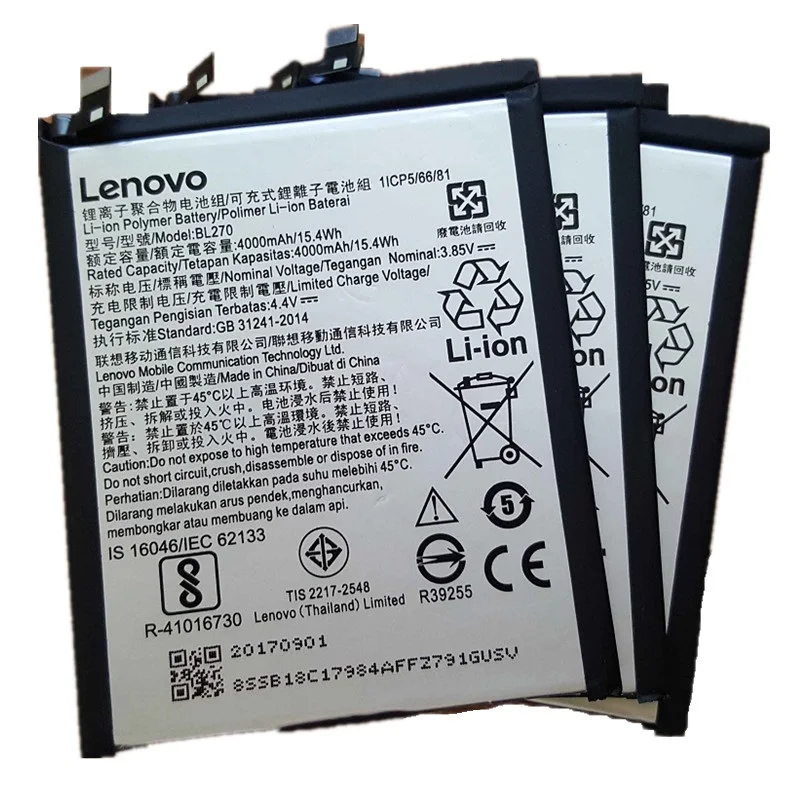 

4000mAh BL270 Battery For Lenovo Vibe K6 Plus G Plus G5 Plus battery